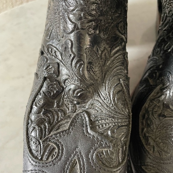 Boulet Tooled Leather Cowgirl Boots Size 9.5 - Picture 8 of 12